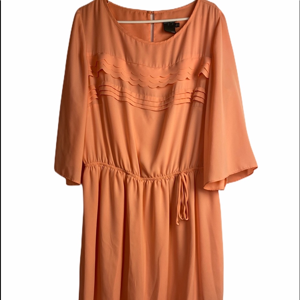 Gabby Skye cinch waist melon shift dress size 16W